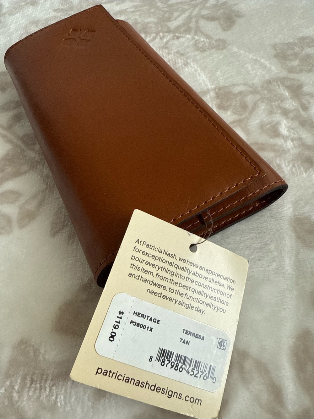 NEW Patricia Nash Brown Tan Leather Trifold Teresa Wallet - Picture 7 of 8